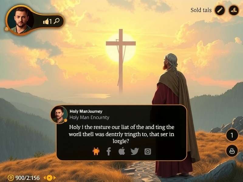 Holy Man Encounter gameplay screenshot showing spiritual journey